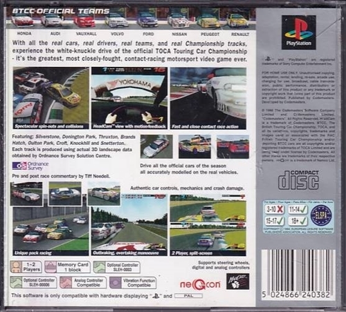 Toca Touring Car Championship Platinum - PS1 (B Grade) (Genbrug)